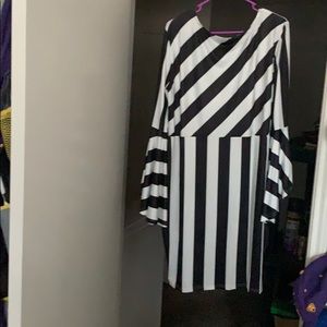 Black and white dress.